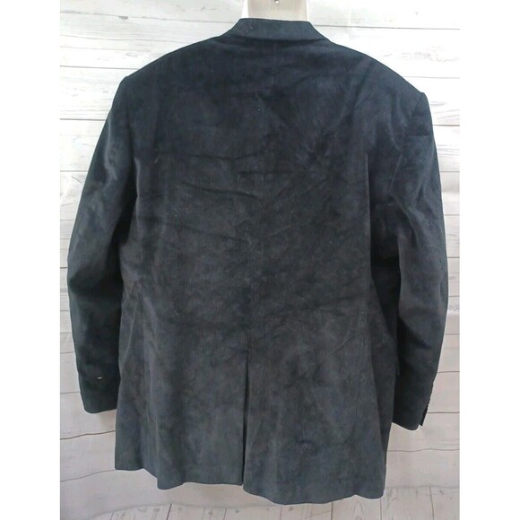 Saddlebred 46R Black 100% Cotton Corduroy Blazer Sport Coat Jacket - Picture 6 of 10